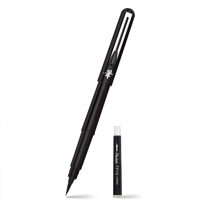 Pentel Arts Taschenpinsel-Stift, inklusive 2 schwarzen Ersatzminen (GFKP3BPA)