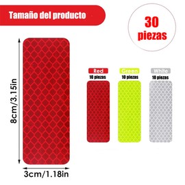 30 cintas reflectantes de Seguridad al aire libre, pegatinas reflectantes de advertencia para el reflector del coche, calcomanías impermeables reflectantes para vehículos, bicicletas, motocicletas