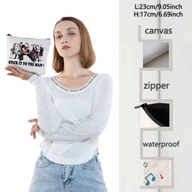 WZMPA - Bolsa de cosméticos musical para la escuela de rock, Dewey Finn, regalos para fanáticos de Dewey Finn, bolsa de maquillaje con cierre, bolsa de Broadway, Stick Man, Bolsa de cosméticos