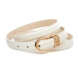 Anthoni Crown B2243HT90 Women's Leather Belt, White