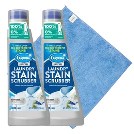 Laundry Stain Remover Power Bundle by Boombaloom!: Two - Carbona Laundry Stain Scrubber 8.4 oz each & Microfiber Towel, Ideal for Clothes, Baby & Laundry Stains (color may vary)