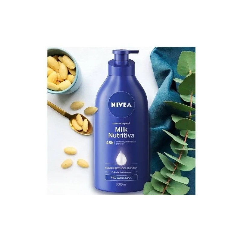 Nivea Milk Nutritiva crema corporal 1 L nutrición para piel