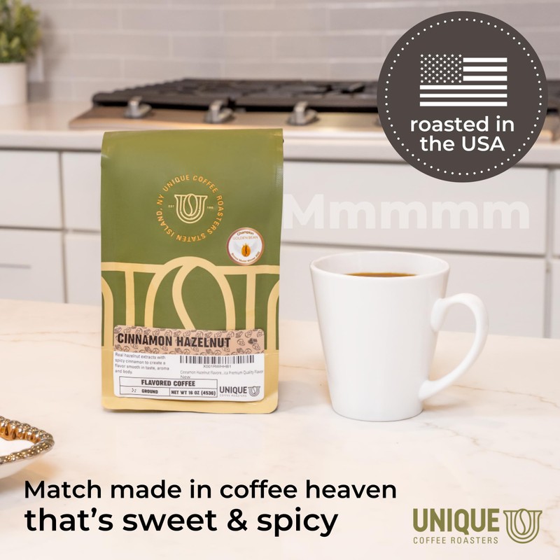 Cinnamon Hazelnut Flavored Ground Coffee, 1 LB (16 oz) bag,