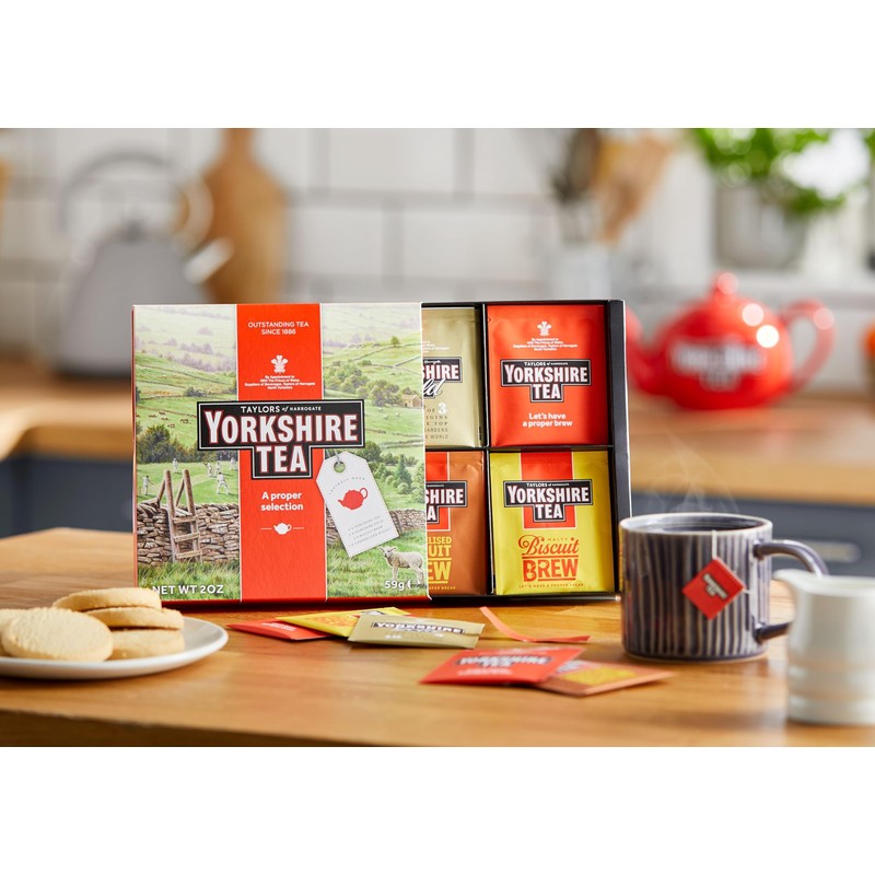 Yorkshire Tea Assorted Teas Sampler, Variety Gift Box, Individually Wrapped