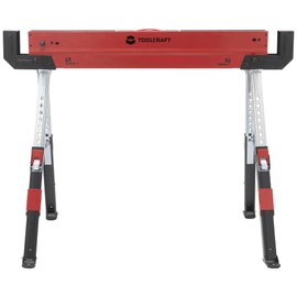 TOOLCRAFT TO-7726197 Steel Sawhorse Height Adjustable 300 kg (W x H x D) 520 x 620 x 1088 mm 9.3 kg Pack of 1