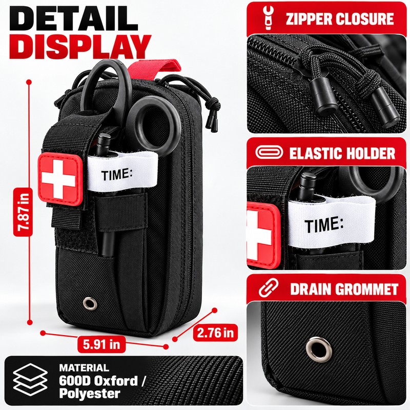 Professional First Aid Kit Pouch – Molle Medical Rescue EDC