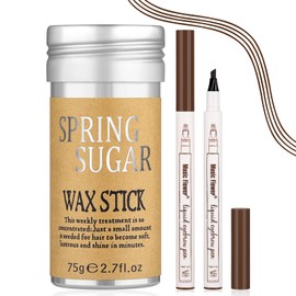 Hair Wax Stick + Brown Eyebrow for Hair Non-greasy Styling Hair, All Day Hold Styling Product for Smoothing Hair Strands Slick Stick for Women & Men