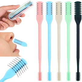 YUXIANLB 5PCS Nasal Hair Cutter, Nose Hair Trimmer, Double Sided Nose Hair Knife, 2-In-1 Nose Manual Nostril Hair Remover Tool, Portable 360 Degree Rotating Nasal Hair RazorsCutter for Unisex With Box