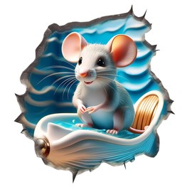 Mouse Reading Book Wall Murals Peel and Stick for Kids Room, Classroom Wall Decor - 3D Effect Wall Mural, Ideal Wall Stickers & Murals, Decorative Decal for Educational Spaces Design 14