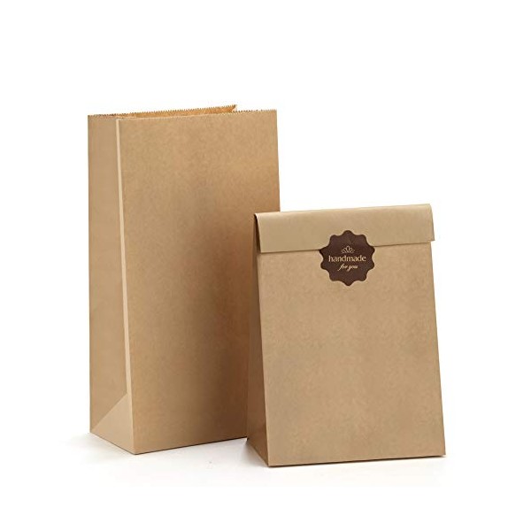 BagDream Paper Lunch Bags 4lb 100Pcs Snack Bags, Craft Bags, Bread Bags, Sack Lunch Bags Bulk 5x2.95x9.45 Inches Recycled Brown Paper Bags