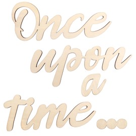 Once Upon a Time Sign Nursery Decor, Wood Reading Sign Wall Decor DIY Family Bookshelf Home Decoration for Reading Corner Kids Room Family Bookshelf Home Décor Birthday Present DIY Decoration