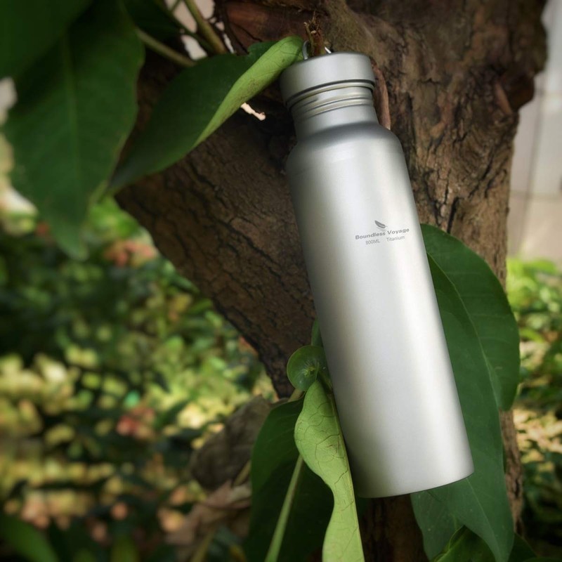 Boundless Voyage 800ml Titanium Sports Bottle with Titanium Lid Outdoor