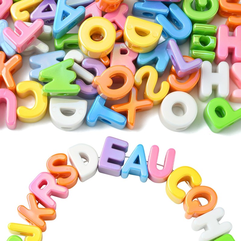 LiQunSweet 52 pcs 26 Styles UV Plating Letter A-Z Acrylic