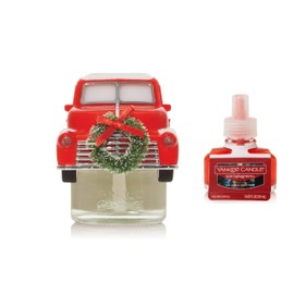 Red Holiday Truck Yankee ScentPlug Light Up Diffuser Unit with a Yankee Big Apple Christmas Home Fragrance Electric Refill