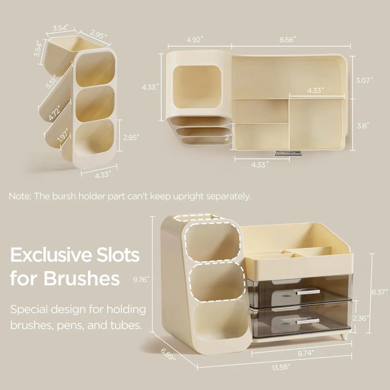 Generic Organizador Con Portabrochas Para Tocador Y Baño
