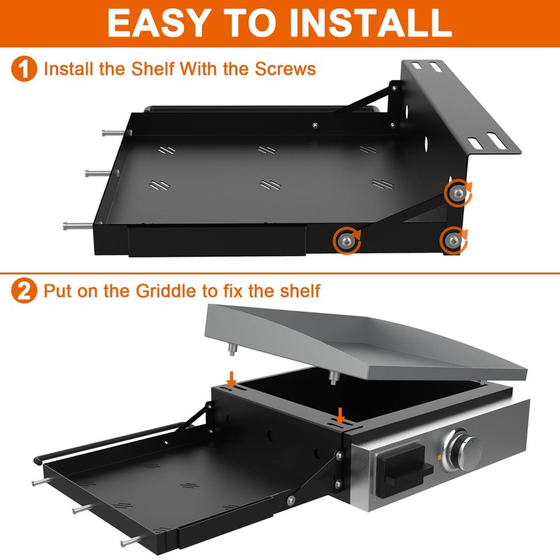 Grill Side Shelf for Blackstone 17" 22" 28" Griddle, Accessories