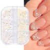GZSYY Nail Beads Nail Stones White 2 Boxes Nail Art