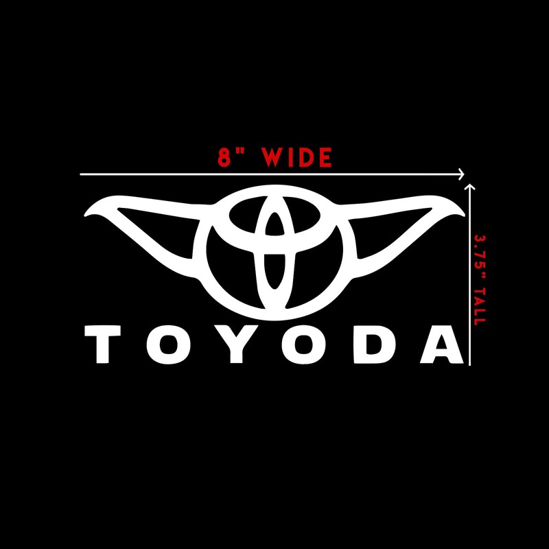 Toyoda Yoda Sticker Decal Notebook Car Laptop 8" (White)