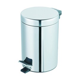 Wenko 15495100 Exclusive cosmetic pedal bin Shiny, capacity 3 L, Metal Stainless steel, 17 x 25 x 17 cm, Shiny