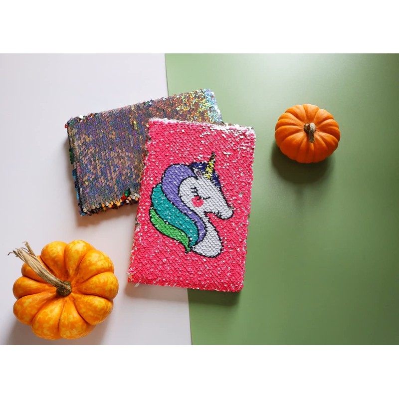 EXERZ Reversible Sequin Notebook A5 Size/Journal, Mermaid Diary/Magic Notepad, for