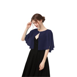 Capelet - Chales y envolturas de gasa para mujer, para vestido de noche, boda, capa, marino, Talla única