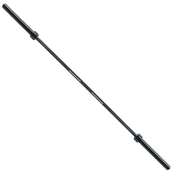 Signature Fitness Olympic Barbell Standard Weightlifting Barbell, Black, BLK-2IN7FT