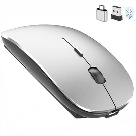 PeiBO Bluetooth 5.2 Wireless Dual-Mode Mouse, Gray Black, 2022 Model