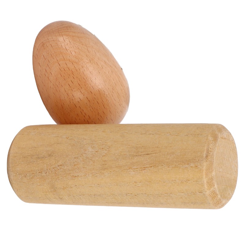 2PCS Wood Egg Shaker Natural Safe Musical Hand Percussion Instrument