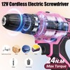 JENABOM Pink Tool Set - 12V Cordless Drill Kit, 151