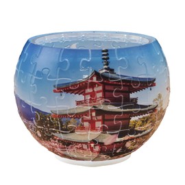 Yanoman 80 Piece Jigsaw Puzzle, Lampshade Puzzle, Cherry Blooming Shallow Park, 3.9 x 5.8 inches (10 x 14.7 cm), 2201-77 Piece Invoice Postcard with Exclusive LED Base