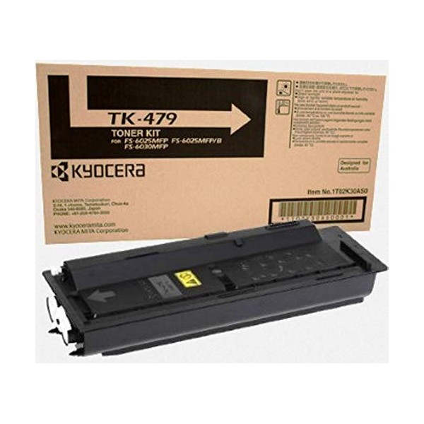 Kyocera 1T02K30CS0 Model TK-479 Black Toner Cartridge For use with Kyocera FS-6030MFP, FS-6025MFP, FS-6525MFP, FS-6030MFP, FS-6530MFP and Copystar CS-255, CS-305, CS-6525, CS-6530 Laser Printers