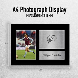 HWC Trading A4 Philippe Coutinho Aston Villa Gifts Printed Signed Autograph Picture for Football Fans and Supporters