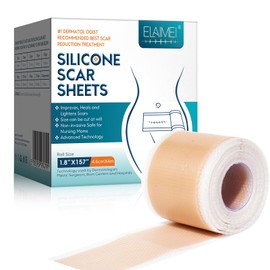 Silikonpflaster Für Narben(4mx4.6cm Rolle), Silikon Narbenpflaster Wiederverwendbar, Rolle Narbenband Perfekt Für Die Kaiserschnittnarbe, Narben Entfernen, Narben Im Gesicht, Keloid, haftet sehr gut