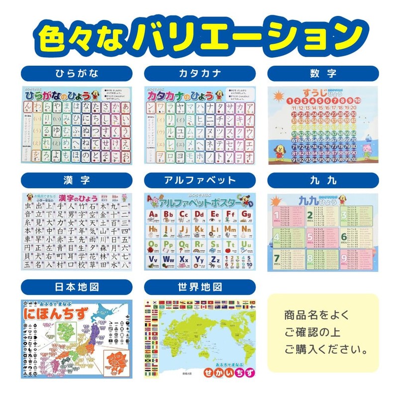 Katakana Bath Poster, A4 Size, Waterproof Learning Poster, Made in