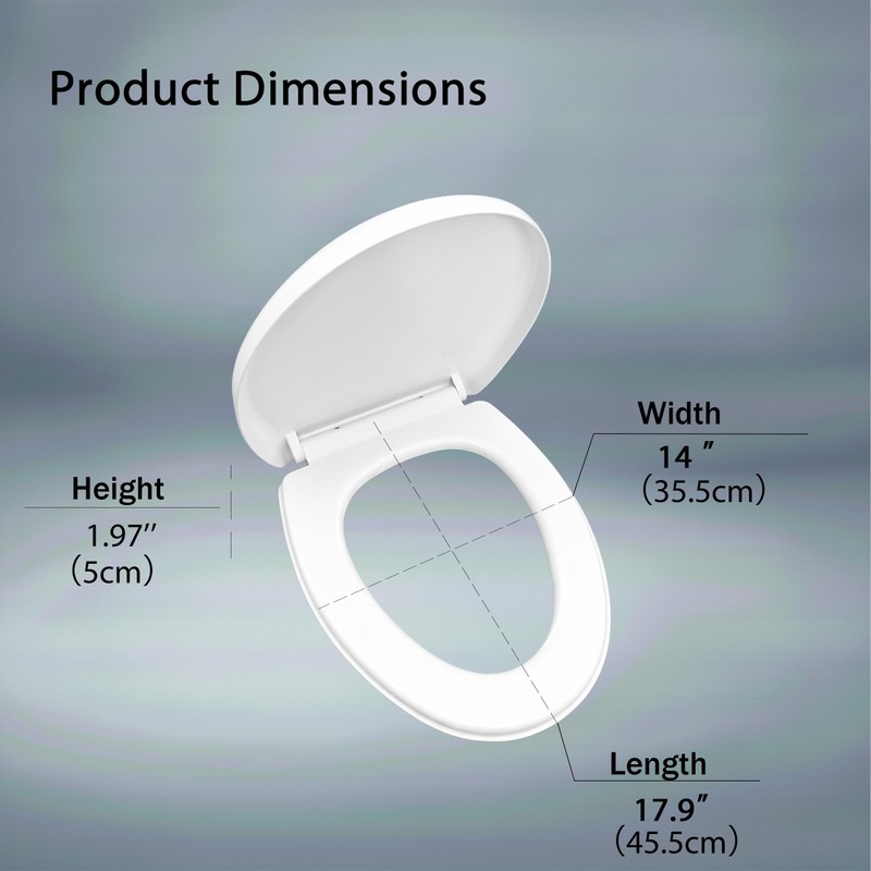 MinSha V-Shape Toilet Seat Soft Close Elongated, Matte White Easy