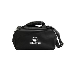 ELITE Deluxe 2 Ball Plus Double Tote Bowling Bag with Shoe Storage Pocket (Black, Deluxe - Holds Shoes)