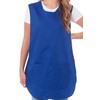Ladies Plain With Matching Piping Tabard Apron Overalls Front Pocket