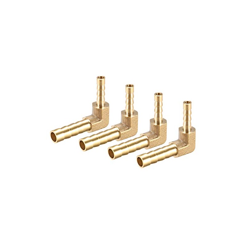 sourcing map Hose Adaptor Brass 90 Degrees 6 mm to