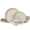 Famiware Dinnerware Sets for 4, Ocean Round 12-Piece Kitchen Plates