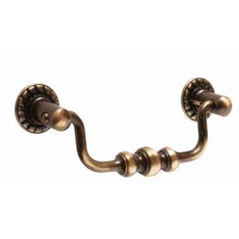 Universal Hardware Vintage Brass Drawer Handle Solid Cabinet Drop Swan Neck Handles Old Brass (Old Brass 400A)