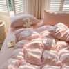 Gingham Duvet Cover Set Queen Size Pink Plaid Grid Checkered