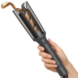 Automatic Rotating Curling Iron, Professional Hair Curler with 3 Temperature, Auto Shut-Off, Anti-Scald, Anti-Tangle Rotating Curling Wand for Hair Styling