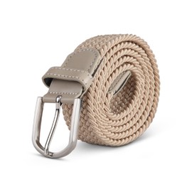 Bestlivings hemmy Stretch Belt Braided Belt - Elastic Fabric Belt, Stretchy Belt without Holes, Unisex Infinitely Adjustable Belt for Men and Women, beige