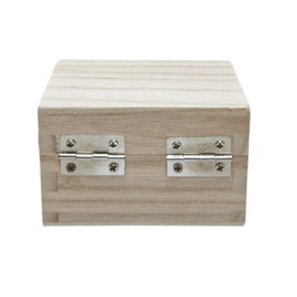 Filoro Plain Wooden Box Hinged Lid for Memory Keepsake Storage - Paint Decorate Customise for Creative DIY Craft - Trinket Jewellery Treasure Chest - Silver Clasp Lock – Small Size 1 (12 x 9 x 7cm)