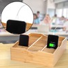 Lawei 36-Grid Bamboo Cell Phones Storage Box, Desktop Mobile Phone