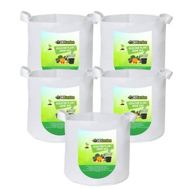 247Garden 5-Pack 20 Gallon Grow Bags/Aeration Fabric Pots w/Handles (260GSM, White, 16H x 19D)