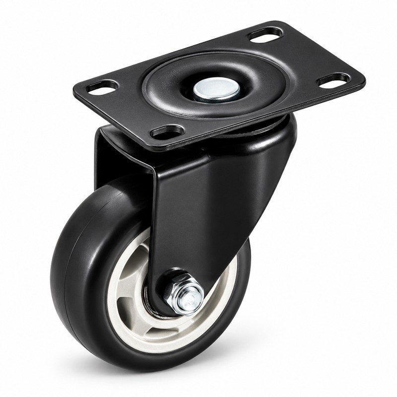 1.5-Inch Swivel Caster Wheel - No-Brake Plate-Mount Design for Furniture