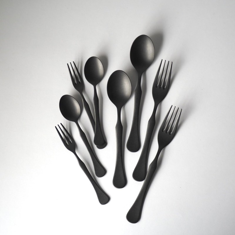 Takakuwa Metal Sway Dinner Spoon, Black, Size: Approx. 7.2 inches