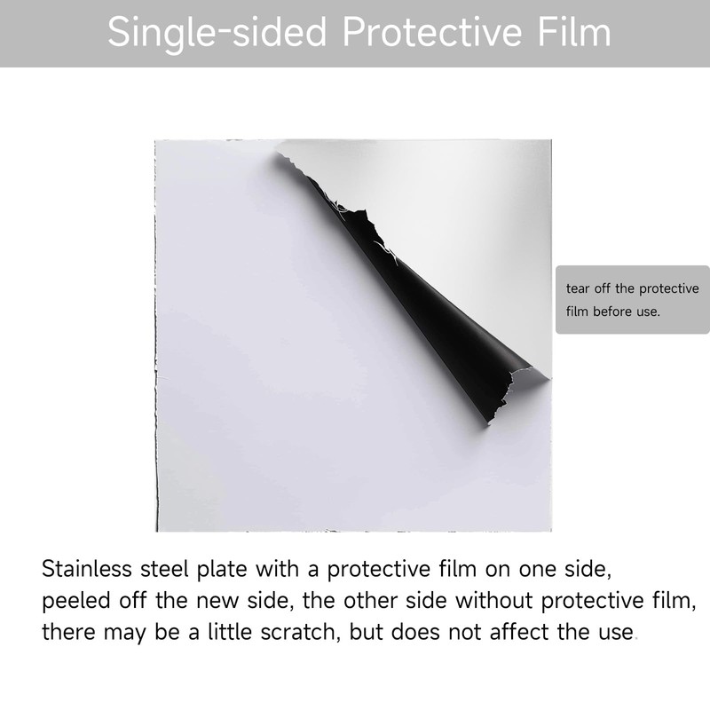 304 Stainless Steel Sheet - 12" X 8" X 1/8"