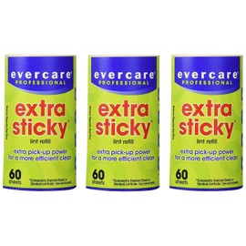Evercare Extra Sticky Roller Refill, 180 Sheets, 60 Count (Pack of 3)
